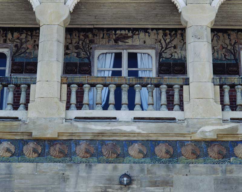 Elévation nord, sur mer. Détail : loggia (baie centrale).