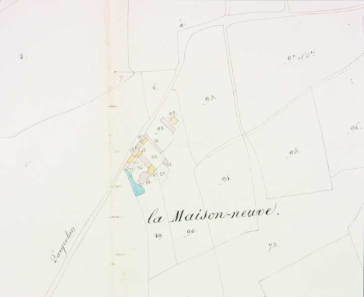 Cadastre napoléonien, section D, détail.- Plan cadastral, 1825. (AD Orne. 3P2 472).