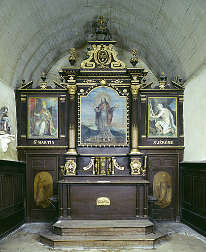 Ensemble du maître-autel : autel, retable architecturé