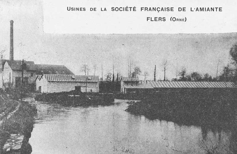 Usine de la société française de l'amiante - Flers (Orne).- Carte postale, début 20e siècle. (Collection particulière P. Coftier).