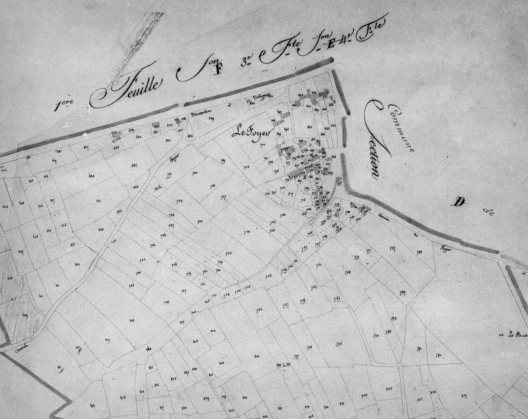 Cadastre, section C2, détail de la partie nord.- Plan cadastral, 1825.