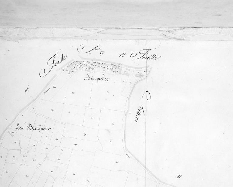 Cadastre, section A2, détail de la partie nord.- Plan cadastral, 1825.