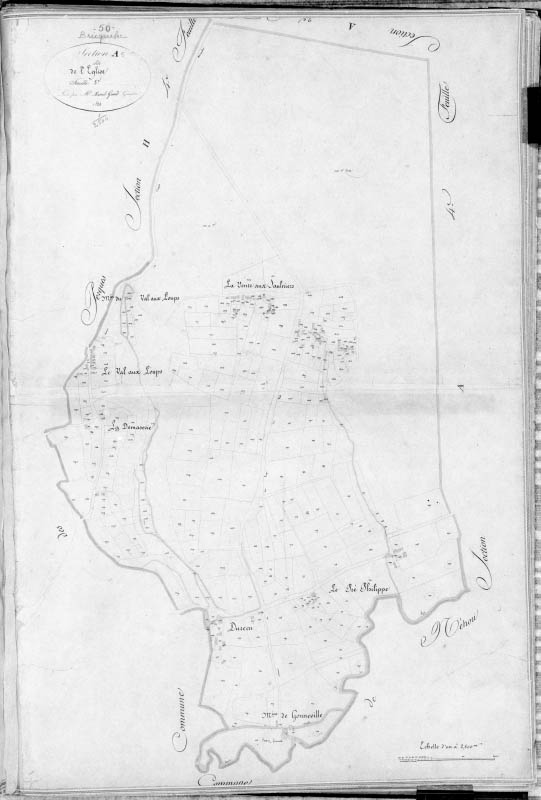 Cadastre, section A5.- Plan cadastral, 1825.