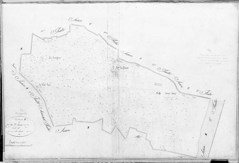 Cadastre section B2.- Plan cadastral, 1825.