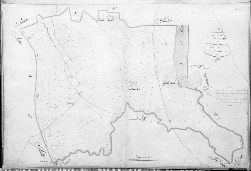 Cadastre, section B4.- Plan cadastral, 1825.