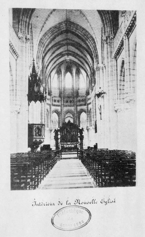 Vue d'ensemble prise de la nef vers le choeur.- Photographie ancienne.