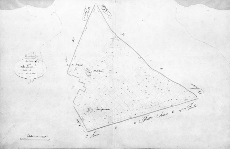 Cadastre, section G6.- Plan cadastral, 1825.