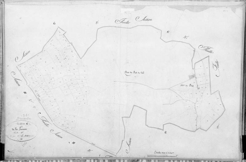 Cadastre, section G2.- Plan cadastral, 1825.
