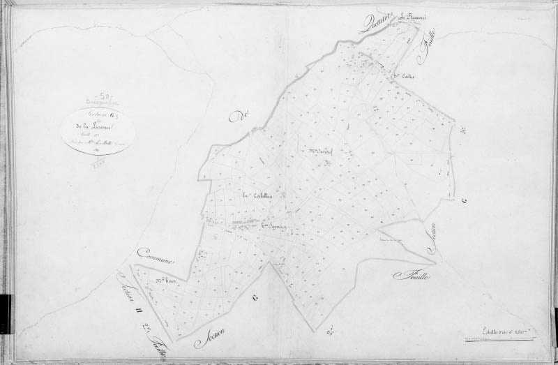 Cadastre, section G3.- Plan cadastral, 1825.
