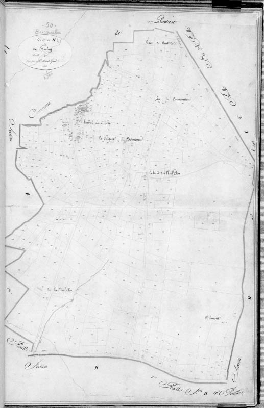 Cadastre, section H2.- Plan cadastral, 1825.