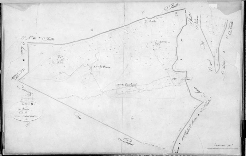 Cadastre, section H4.- Plan cadastral, 1825.