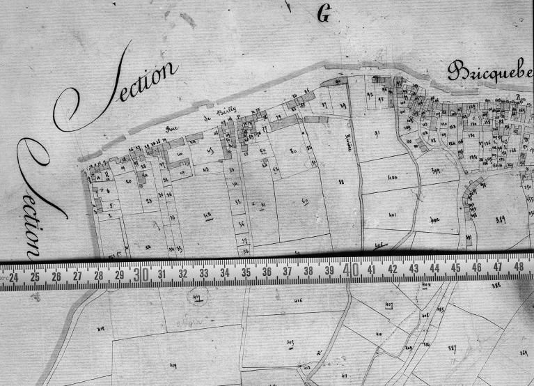 Cadastre, section A1, détail de la partie nord.- Plan cadastral, 1825.