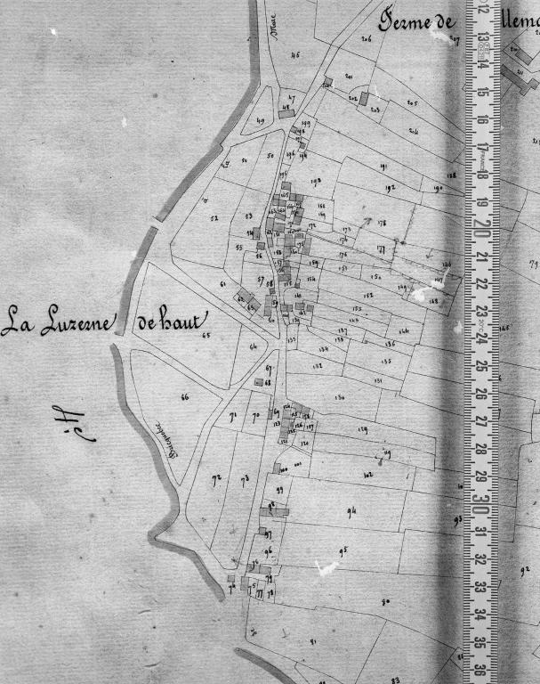 Cadastre, section F2, détail.- Plan cadastral, 1825.