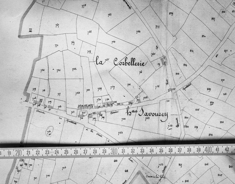 Cadastre, section G3, détail.- Plan cadastral, 1825.