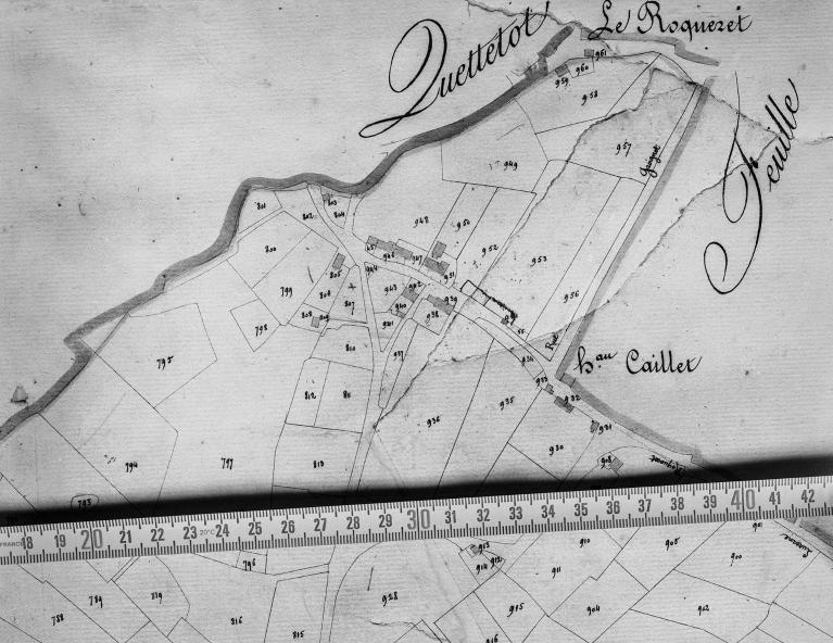 Cadastre, section G3, détail.- Plan cadastral, 1825.