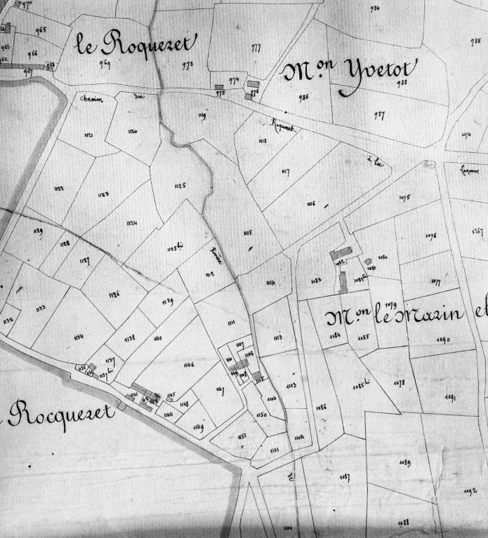 Cadastre, section G4, détail.- Plan cadastral, 1825.