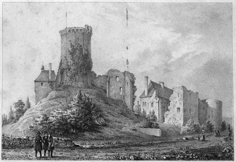 Vue d'ensemble du côté sud-ouest.- Lithographie, de Théodore Dumoncel, milieu 19e siècle.