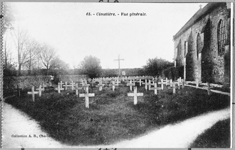 15. - Cimetière. - Vue générale.- Carte postale, s.d., début 20e siècle. (Collection particulière).
