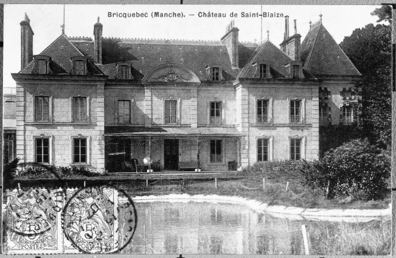 Bricquebec (Manche). - Château de Saint-Blaise.- Carte postale, vers 1900. (Collection particulière).