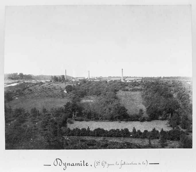 Dynamiterie (Société générale pour la fabrication de la dynamite).- Photographie ancienne, 1903. (Chambre de commerce et d'industrie de Honfleur).