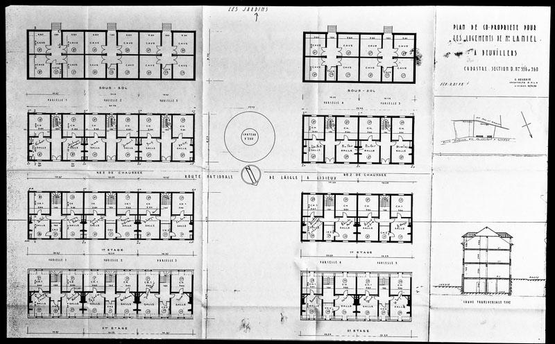Plan de co-propriété pour les logements de M. Laniel à Beuvilliers.