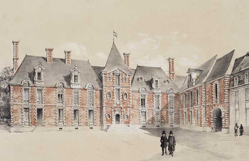 Vue de l'hôtel de la Préfecture. Planche 7.- Gravure de D. Lancelot.