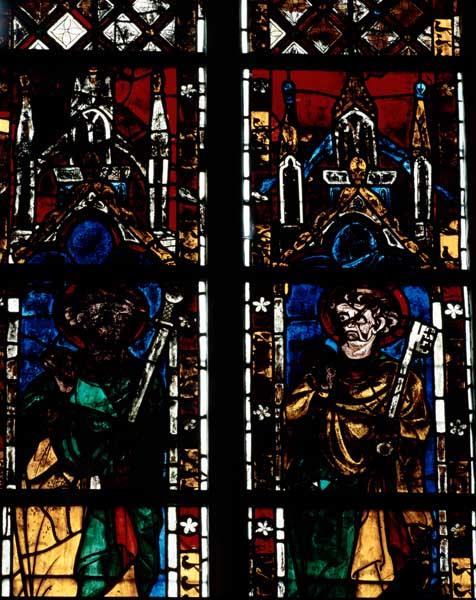 Détail de la baie 208, lancettes 5 et 6, registres 4 et 5 : saint Paul et saint Pierre.