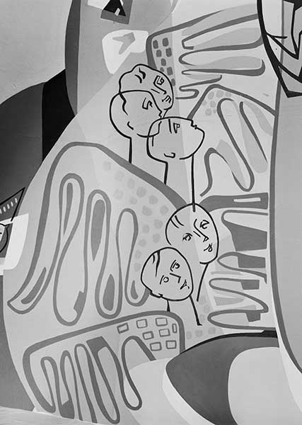 Choeur, un détail de la fresque d'Yvonne Guéguan.