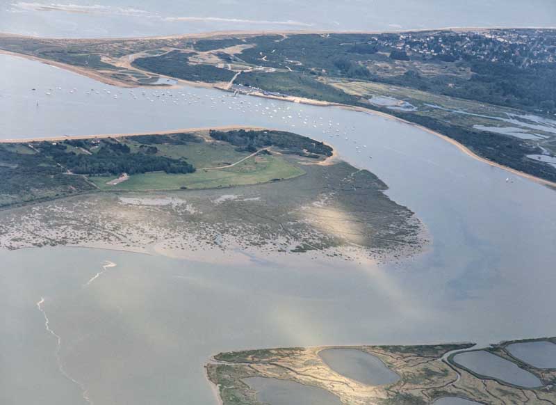 Vue aérienne, baie de Sallenelles.
