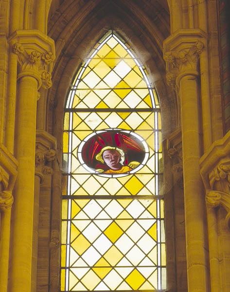 Détail de la baie 100 : ange de saint Matthieu.
