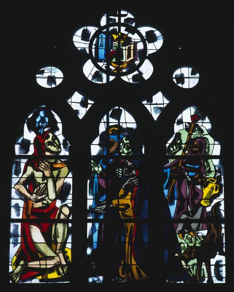 Vue d'ensemble de la baie 124 : Job déchu devant ses trois filles et sa femme.