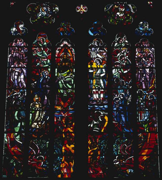 Détail des six lancettes de la baie 216 : Jugement dernier.