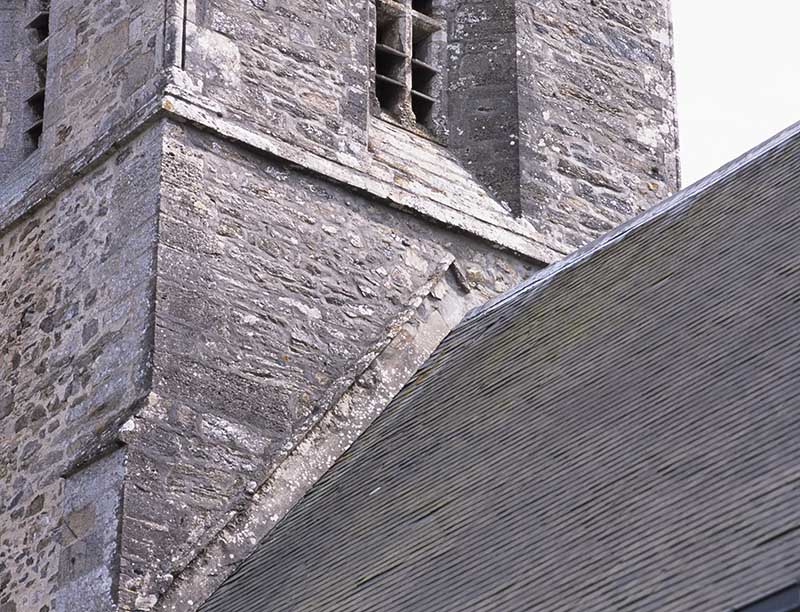 Eglise, toit de la nef, détail, vue prise du nord-ouest.