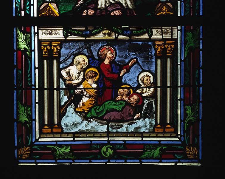 Vue partielle de la baie 7 : Christ en Majesté, Tempête apaisée.