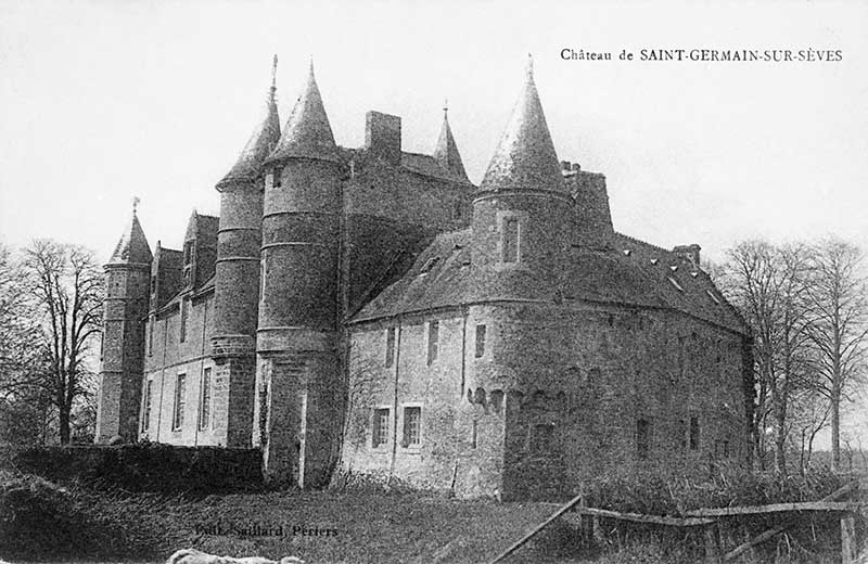 Château de SAINT-GERMAIN-SUR-SEVES.- Carte postale, édit. Saillard, Périers, s.d., début 20e siècle.