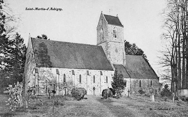 24 - Saint-Martin-d'Aubigny.- Carte postale, coll. J.S., s.d., début 20e siècle. (Collection particulière Arno).