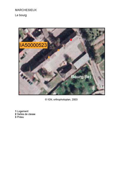 Localisation de l'école (IGN, orthophotoplan, 2003).