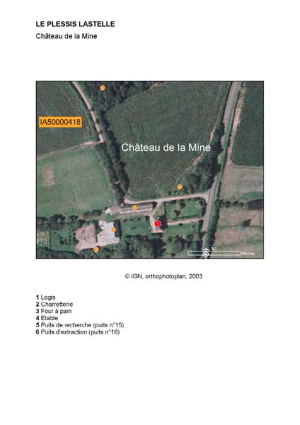 Localisation du logis et des bâtiments agricoles (IGN, orthophotoplan, 2003).