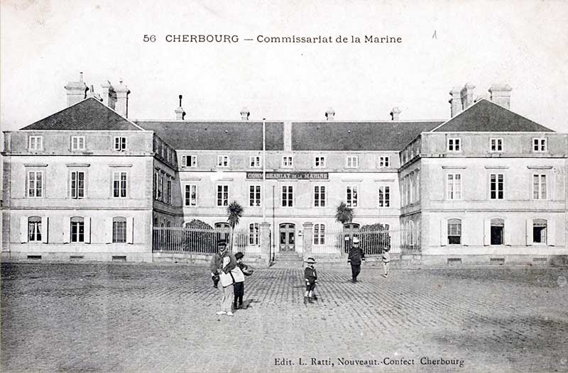 56 Commissariat de la Marine.- Carte postale, Edit. L. Ratti, Nouveaut-Confect Cherbourg. (AD Manche. Série FI).
