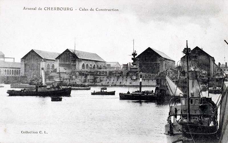 Arsenal de CHERBOURG - Cales de Construction.- Carte postale, Collection C. L. (AD Manche. Série FI).
