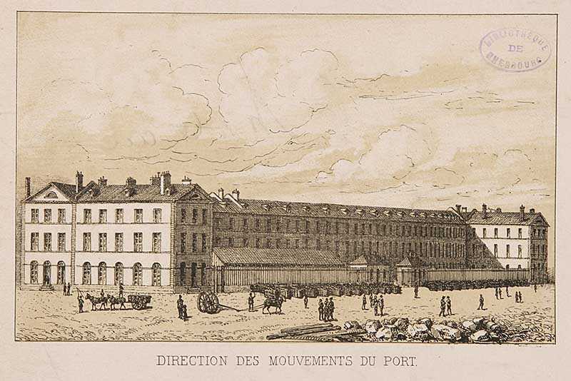 Direction des mouvements du port.- Lithographie n° 69, de Moucehl (graveur), s. d. (Bibliothèque municipale, Cherbourg-Octeville. Bopite PF 4).