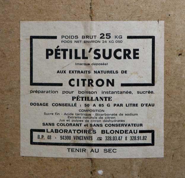 Etiquette du baril de Pétill' Sucre, citron.