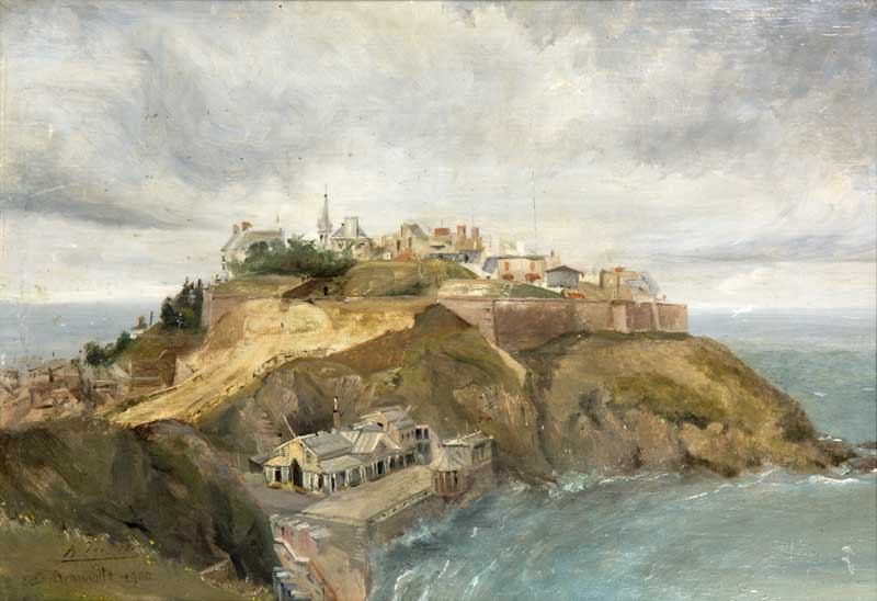 Vue de Granville [2e casino].- Tableau signé A. Terrier, 1900. Huile sur toile, [dimensions non prises]. (Musée du Vieux Granville, Granville).