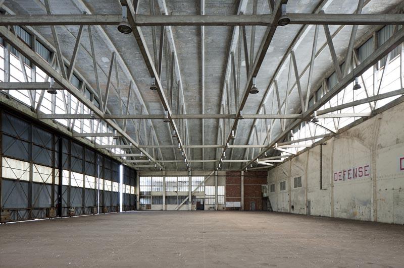 Vue de l'intérieur du hangar n° 2.
