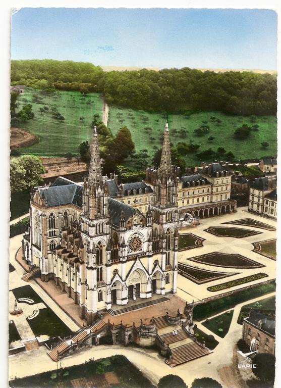 Vue aérienne.- Carte postale, Lapie, vers 1950.