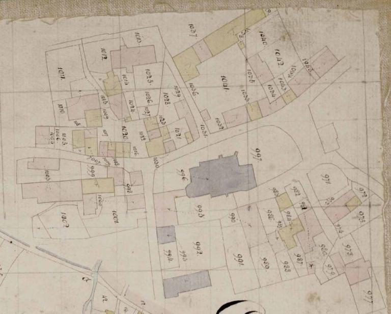Extrait du cadastre, section B.- Plan cadastral, 1830. ; Extrait du plan cadastral, section B.- Cadastre napoléonien, 1830.