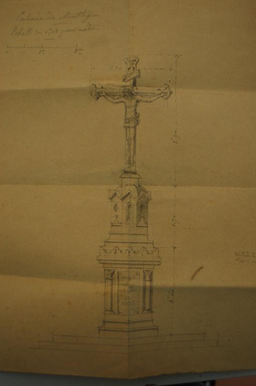 Projet de croix monumentale.- Croquis anonyme de 1897.