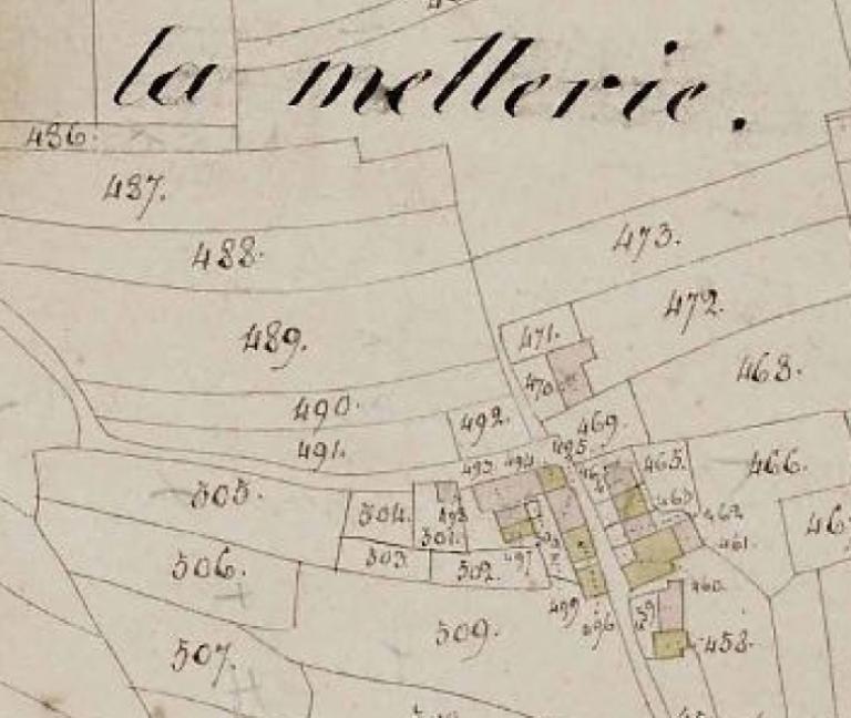 Extrait du cadastre, section B.- Plan cadastral, 1830