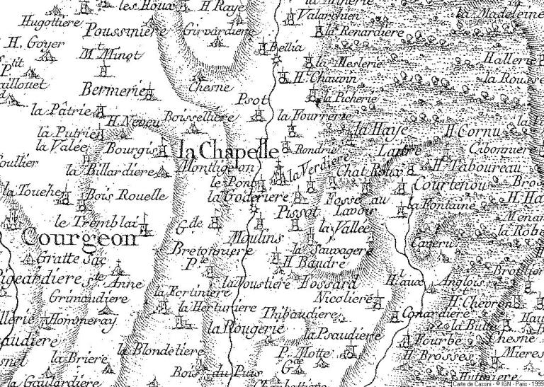Extrait de la carte de Cassini.
