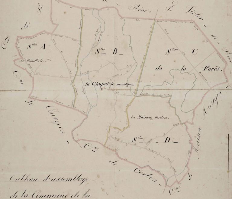 Tableau d'assemblage du cadastre ancien.